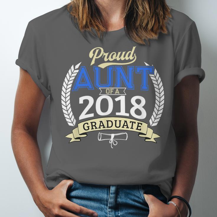 Proud Aunt Of 2018 Graduate Shirt Graduation Grad Unisex Jersey T-Shirt