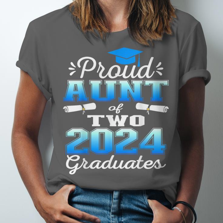 Proud Aunt Of Two 2024 Graduate Class 2024 Graduation Family Unisex Jersey T-Shirt