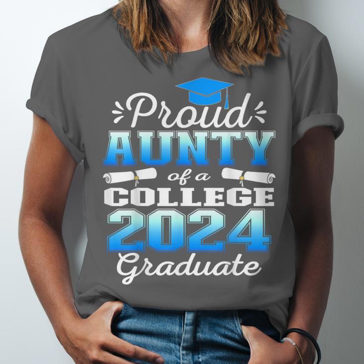 Proud Aunty Of 2024 College Graduate Family 24 Graduation Unisex Jersey T-Shirt