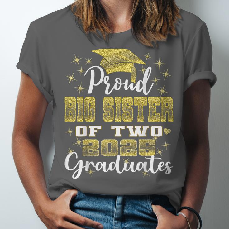 Proud Big Sister Of Two 2025 Graduates Graduation Family Unisex Jersey T-Shirt
