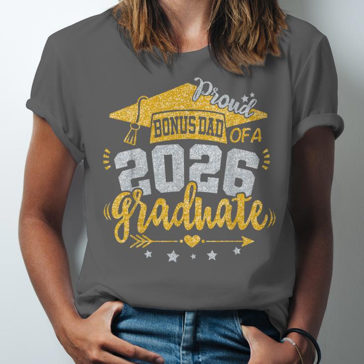 Proud Bonus Dad Of A 2026 Graduate Grad Senior Graduation Unisex Jersey T-Shirt
