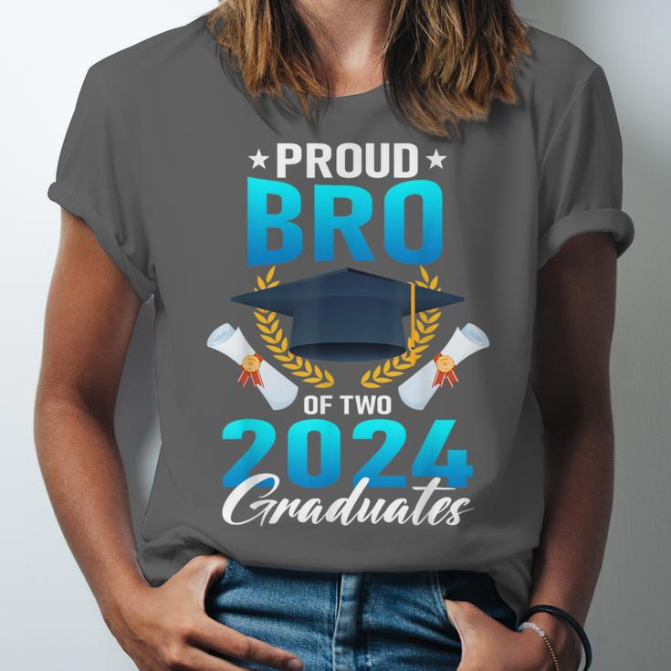 Proud Brother Of Two 2024 Graduates Twin Family Graduation Unisex Jersey T-Shirt
