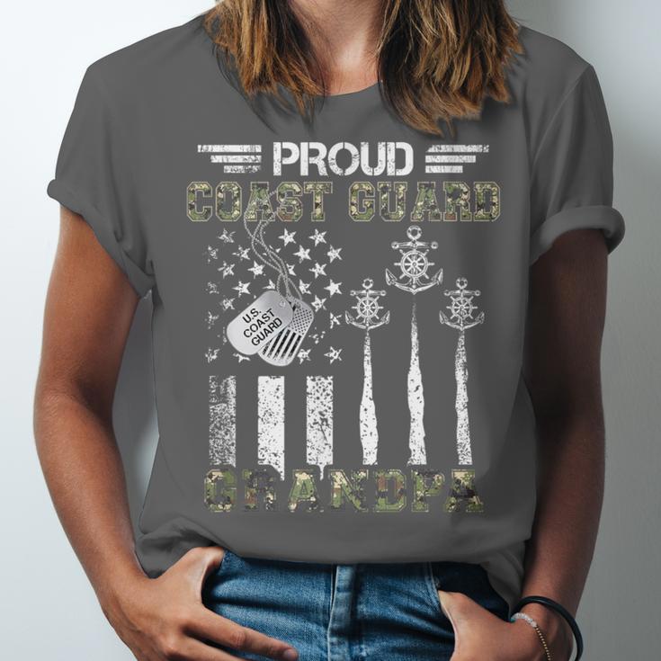 Proud Coast Guard Grandpa US Coast Guard Graduation Grandpa Unisex Jersey T-Shirt
