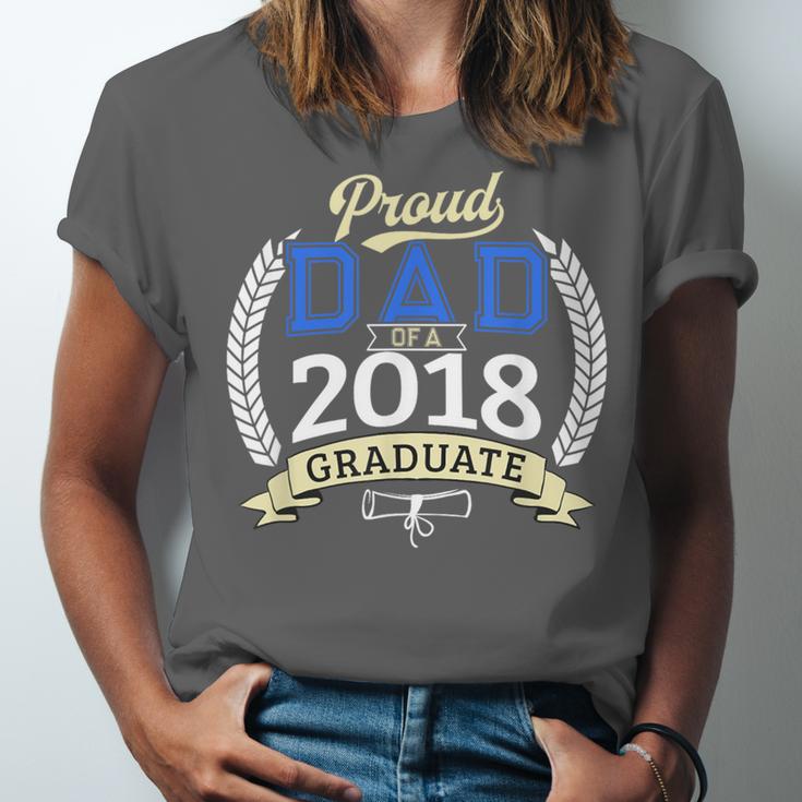 Proud Dad Of A 2018 Graduate Shirt Graduation Grad Unisex Jersey T-Shirt