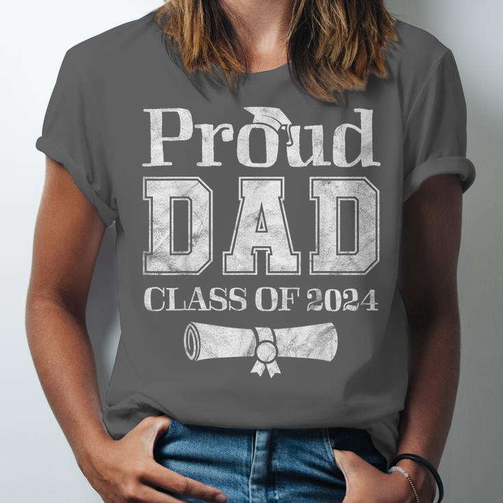Proud Dad Of 2024 Graduate Father Senior 24 Graduation Unisex Jersey T-Shirt