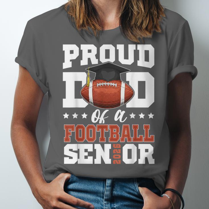 Proud Dad Of a Football Senior 2026 Graduation Unisex Jersey T-Shirt