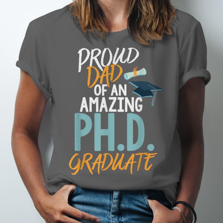 Proud Dad PhD Doctoral Graduation Doctorate Degree EdD PsyD Unisex Jersey T-Shirt