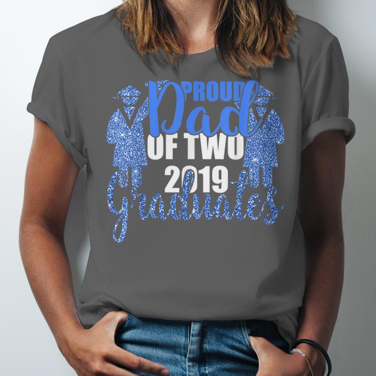 Proud Dad Of Two 2019 Graduates Twin Papa Graduation Unisex Jersey T-Shirt