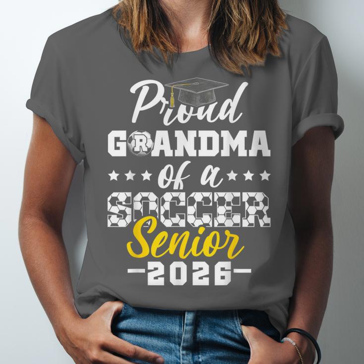 Proud Grandma Of a Soccer Senior 2026 Graduation Gifts Unisex Jersey T-Shirt