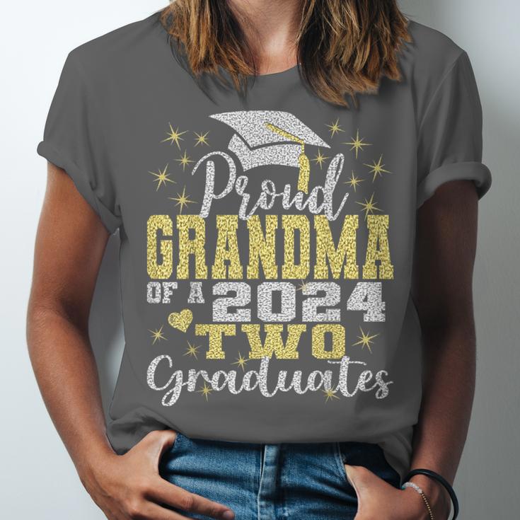 Proud Grandma Of Two 2024 Graduate Class 2024 Graduation Unisex Jersey T-Shirt