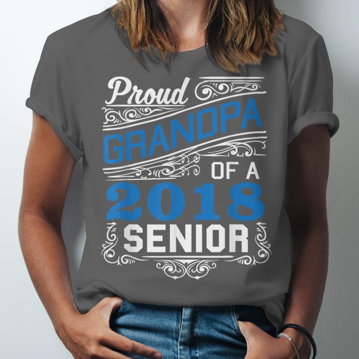 Proud Grandpa Of 2018 Senior T-Shirt Student Graduation Unisex Jersey T-Shirt