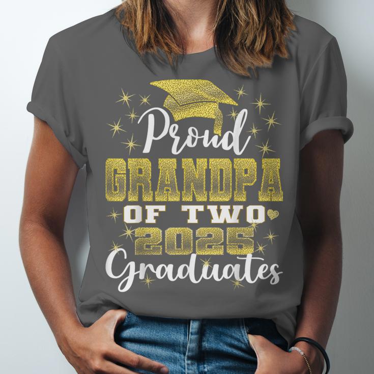 Proud Grandpa Of Two 2025 Graduates Graduation Family Unisex Jersey T-Shirt