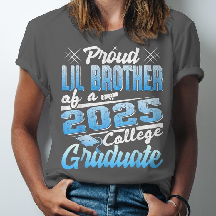 Proud Lil Brother Of 2025 Graduate College Shirt Graduation Unisex Jersey T-Shirt