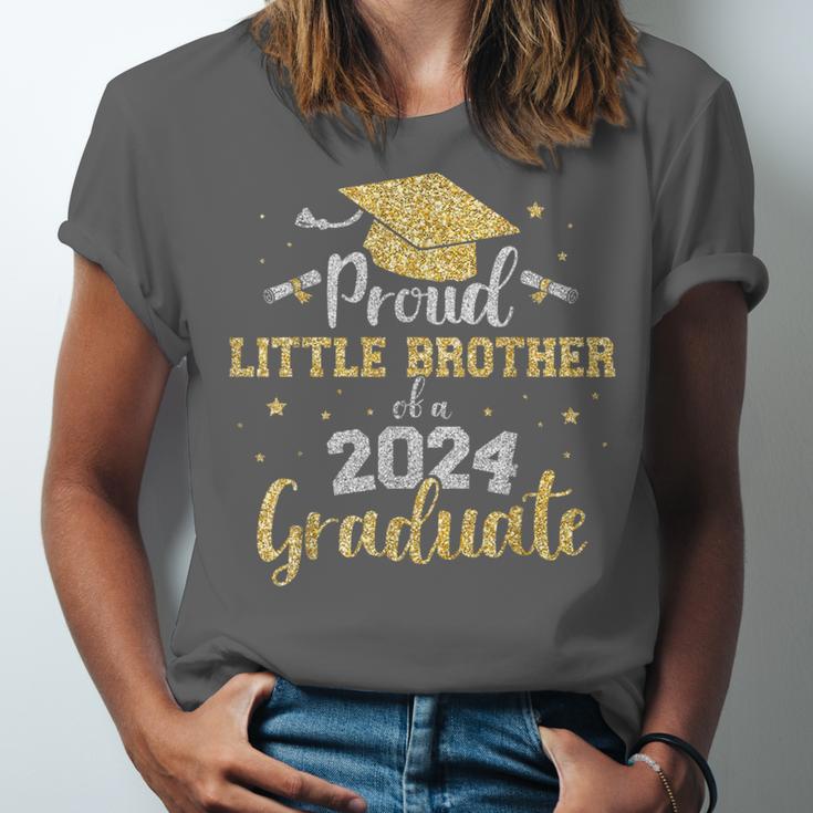 Proud Little Brother Class 2024 Graduate Senior Graduation Unisex Jersey T-Shirt