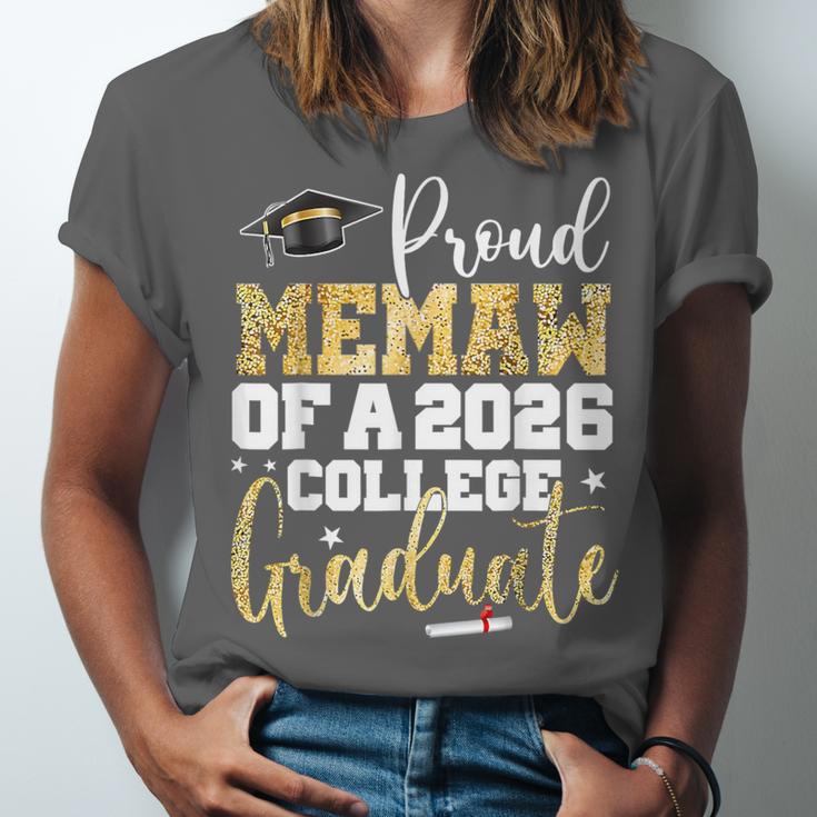 Proud Memaw Of 2026 Graduate College Graduation Unisex Jersey T-Shirt