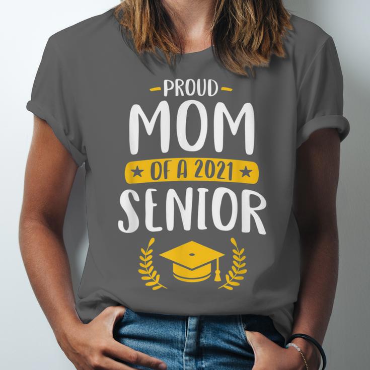 Proud Mom Of A 2021 Senior Shirt Class Graduation 2021 Mommy Unisex Jersey T-Shirt