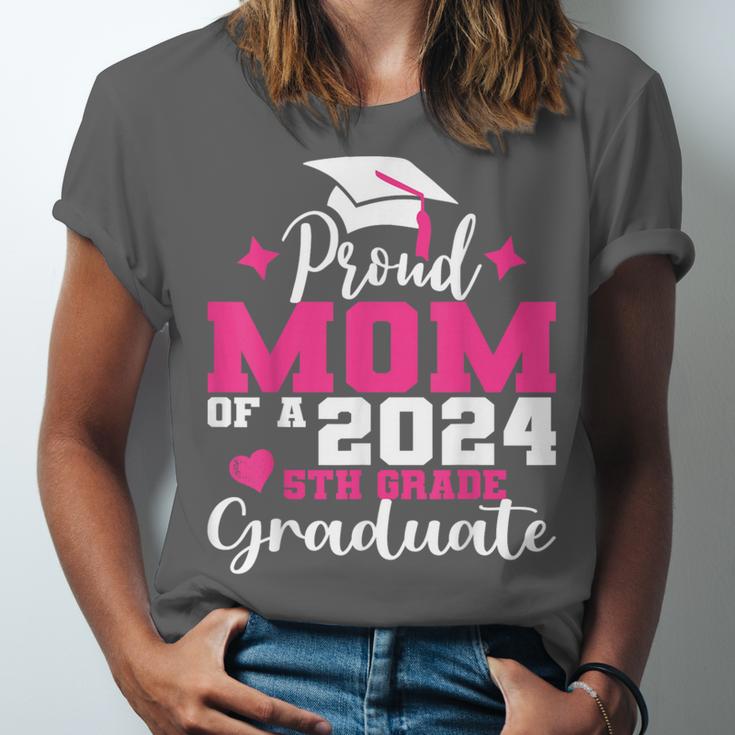 Proud Mom Of 2024 5th Grade Graduate Mother Graduation Unisex Jersey T-Shirt