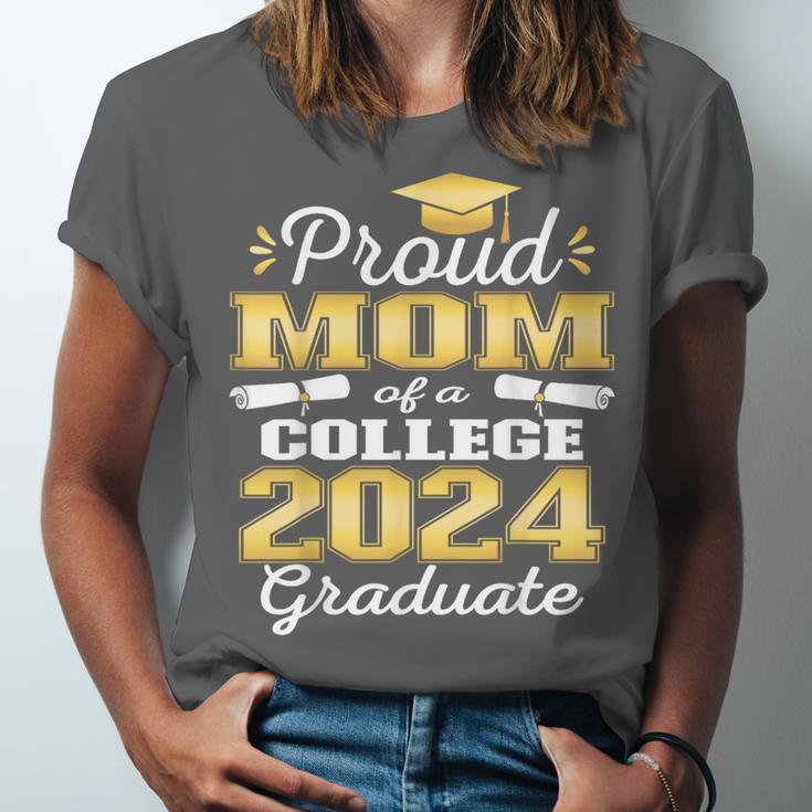 Proud Mom Of 2024 College Graduate Family 24 Graduation Unisex Jersey T-Shirt