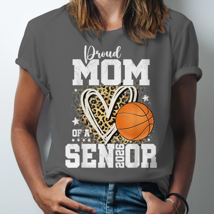 Proud Mom Of A 2026 Senior Basketball Graduation Leopard Unisex Jersey T-Shirt