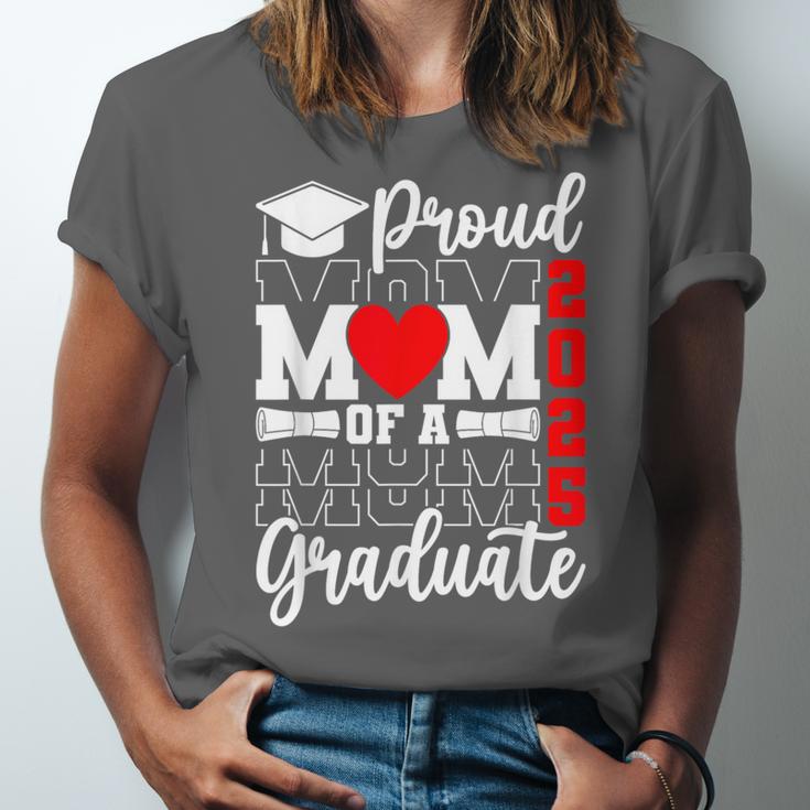 Proud Mom Of a Class Of 2025 Graduate Senior Mom Graduation Unisex Jersey T-Shirt