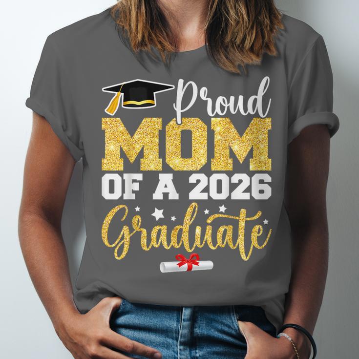Proud Mom Of A Class Of 2026 Graduate Senior Gold Graduation Unisex Jersey T-Shirt