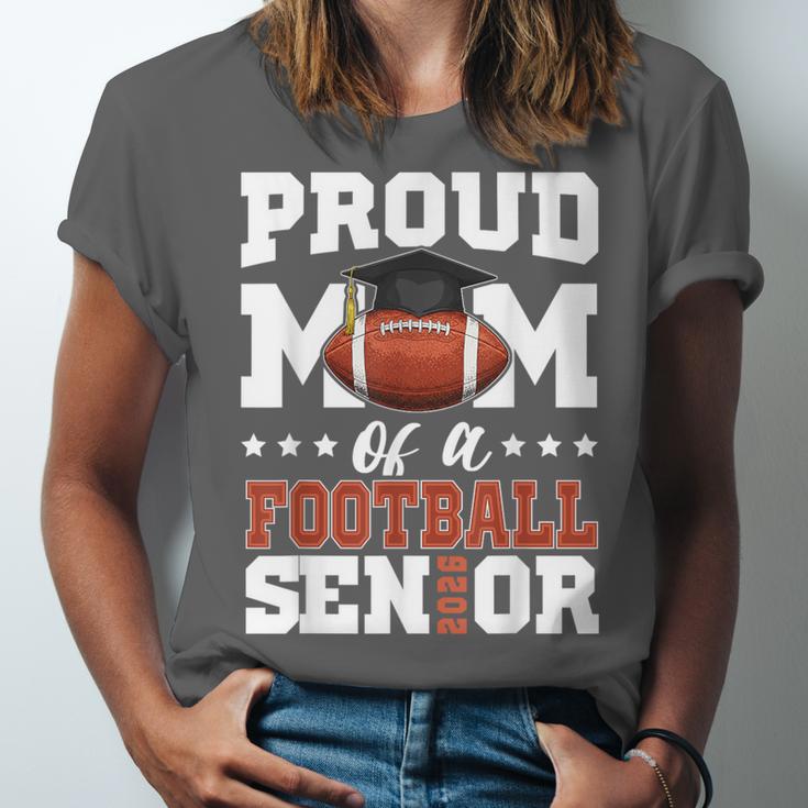 Proud Mom Of a Football Senior 2026 Graduation Gifts Unisex Jersey T-Shirt