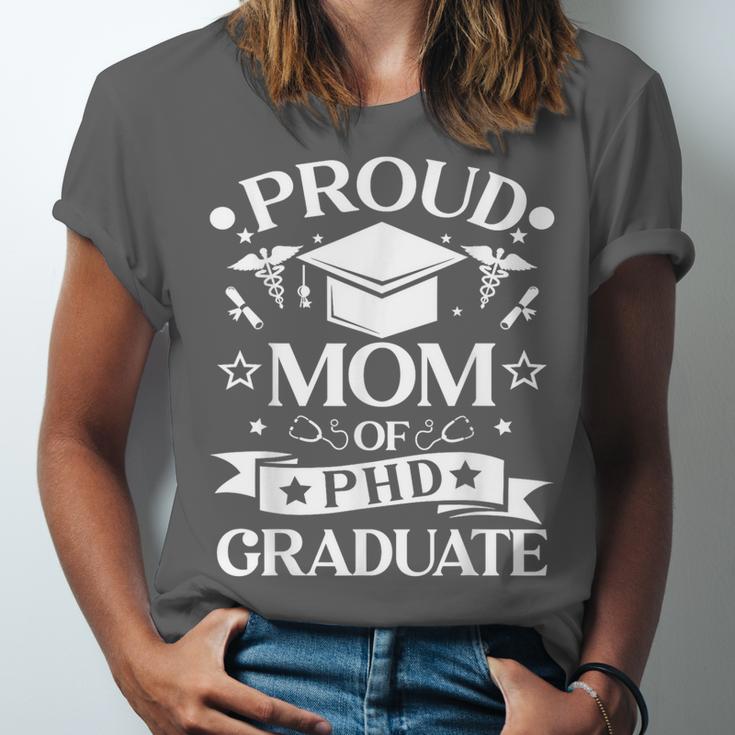 Proud Mom Of PhD Graduate Doctorate Graduation Unisex Jersey T-Shirt