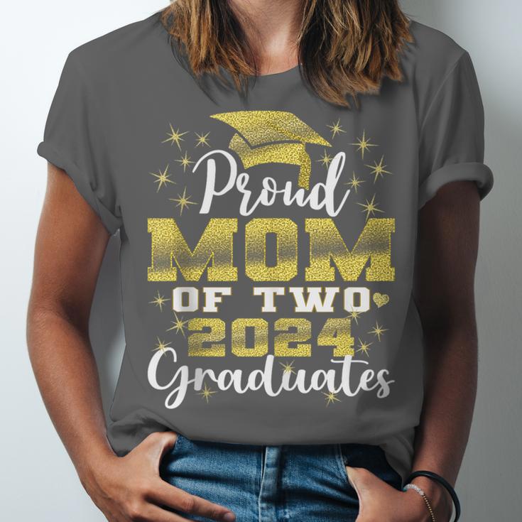 Proud Mom Of Two 2024 Graduate Class 2024 Graduation Family Unisex Jersey T-Shirt
