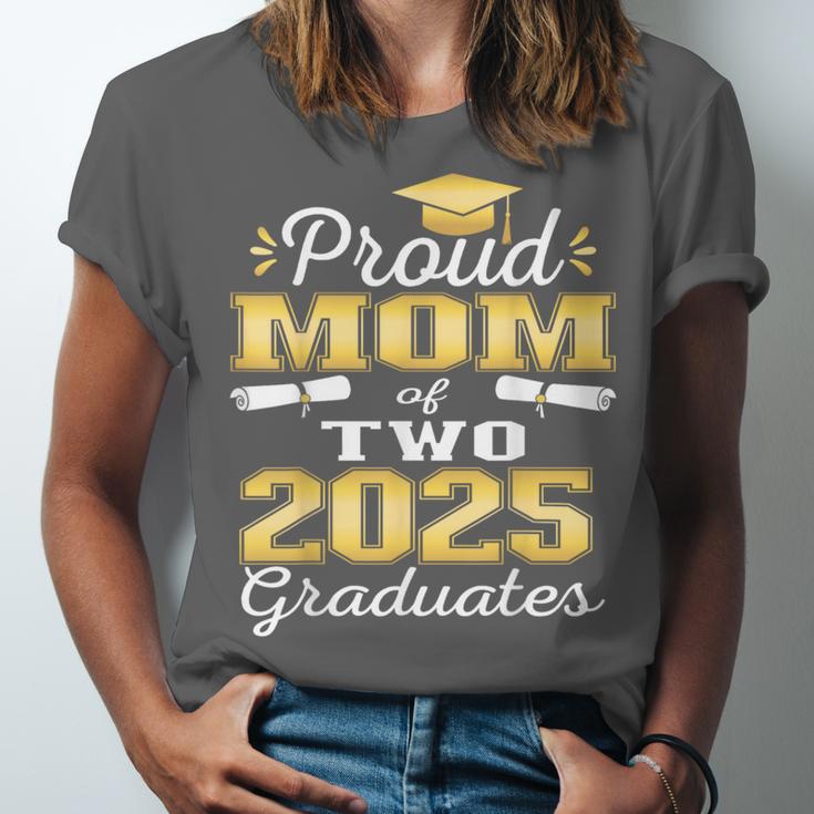 Proud Mom Of Two 2025 Graduates Graduation Family Unisex Jersey T-Shirt