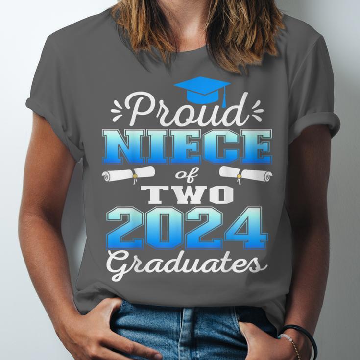 Proud Niece Of Two 2024 Graduate Class 2024 Graduation Unisex Jersey T-Shirt