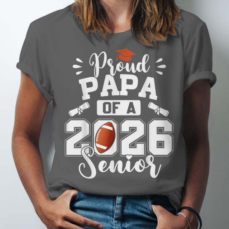 Proud Papa Of A 2026 Senior Football Graduation Dad Unisex Jersey T-Shirt