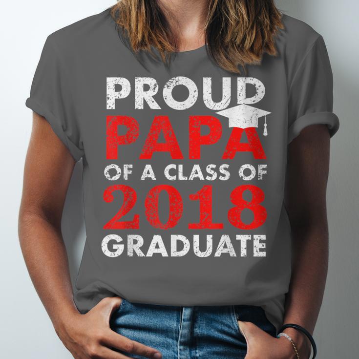 Proud Papa Of A Class Of 2018 Graduate Shirt Graduation Unisex Jersey T-Shirt
