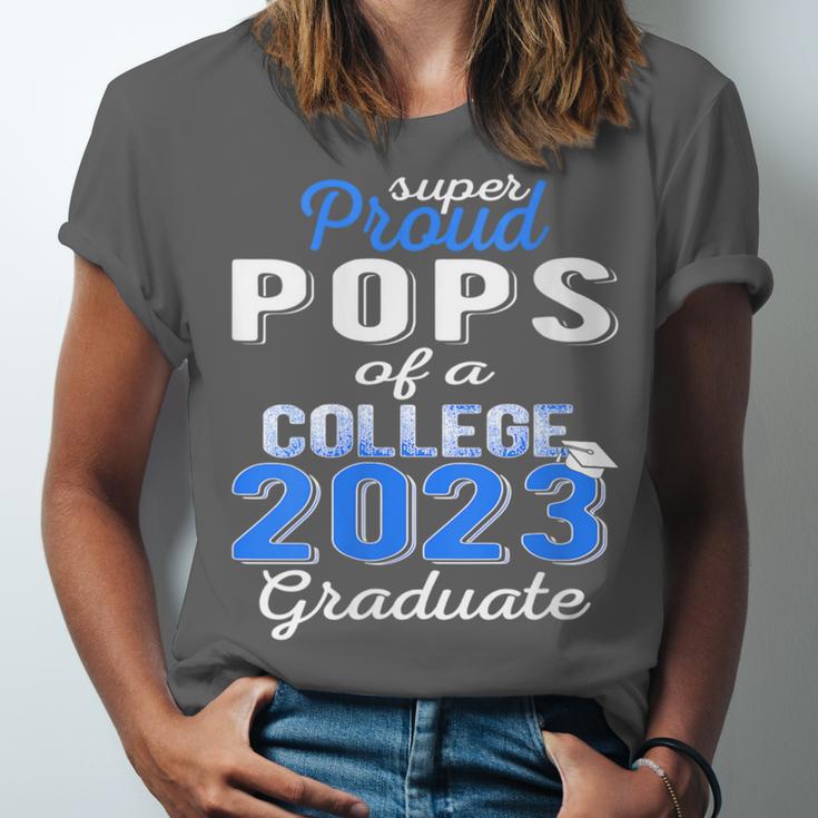 Proud Pops Of 2023 College Graduate Family 23 Graduation Unisex Jersey T-Shirt