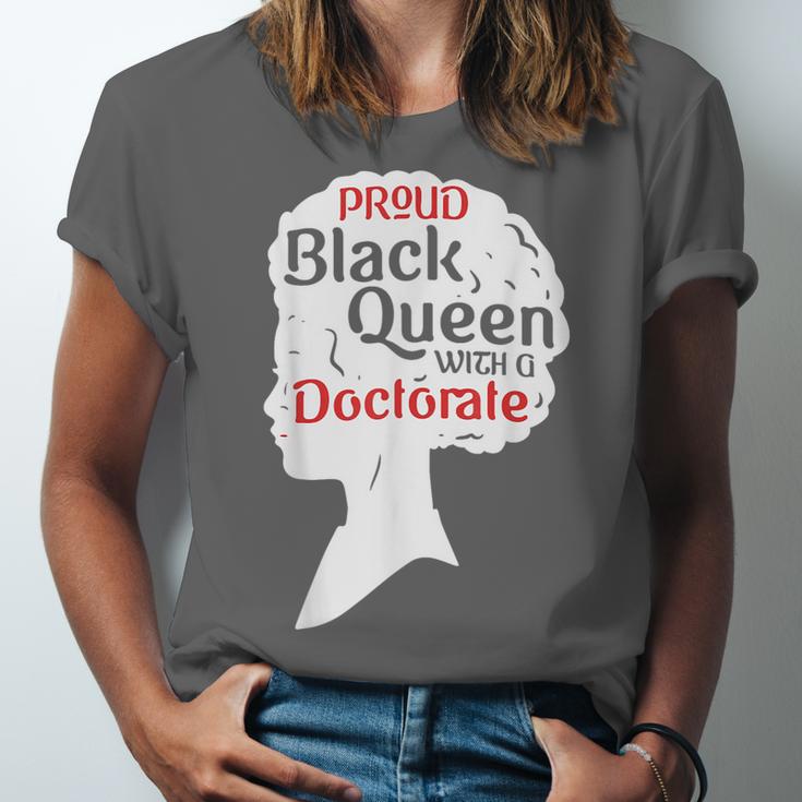 Proud Queen Shirt PhD Graduation Afro Doctorate Unisex Jersey T-Shirt