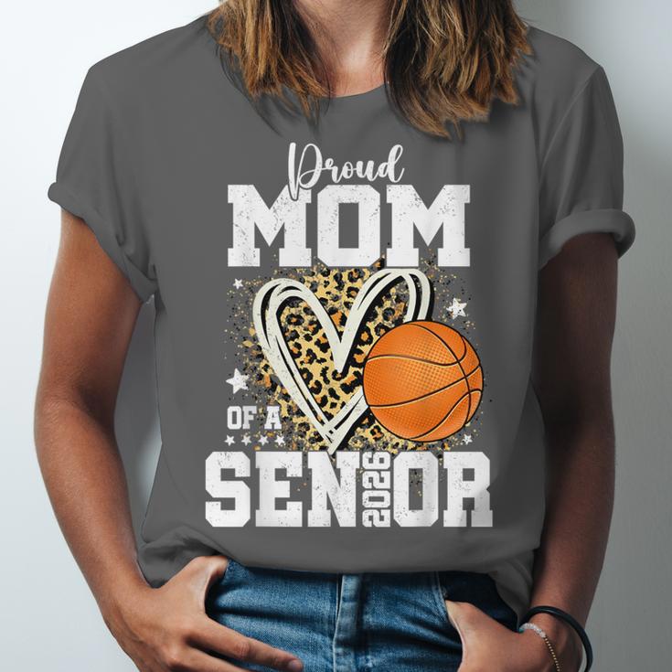 Proud Senior Mom Class Of 2026 Basketball Graduation Leopard Unisex Jersey T-Shirt