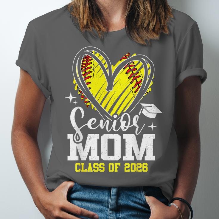 Proud Senior Mom Class Of 2026 Softball Graduation Heart Unisex Jersey T-Shirt