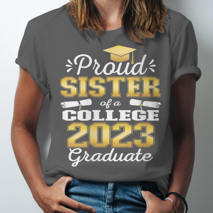 Proud Sister Of 2023 College Graduate Family 23 Graduation Unisex Jersey T-Shirt
