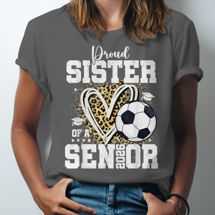 Proud Sister Of A 2026 Senior Soccer Graduation Leopard Unisex Jersey T-Shirt