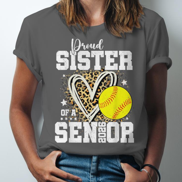 Proud Sister Of A 2026 Senior Softball Graduation Leopard Unisex Jersey T-Shirt