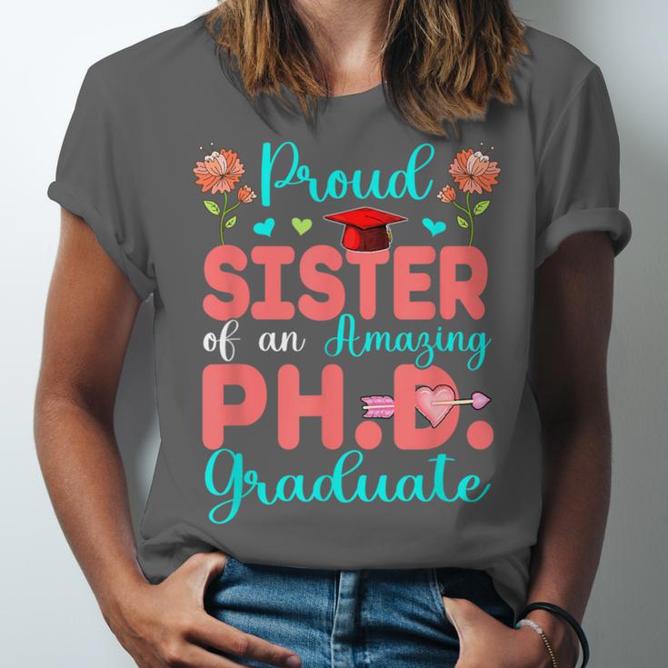 Proud Sister Of An Amazing PhD Graduate Family Graduation Unisex Jersey T-Shirt