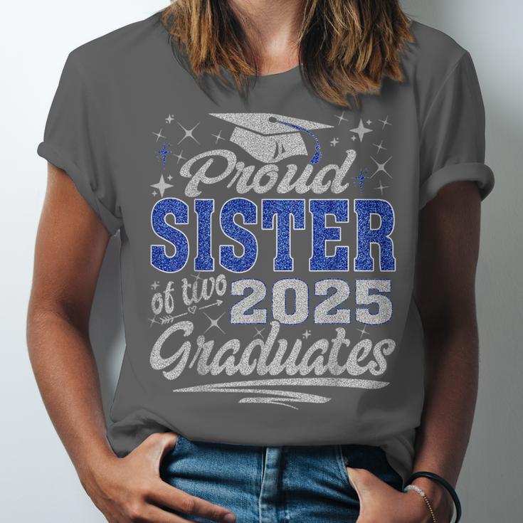Proud Sister Of Two Class Of 2025 Graduates Twins Graduation Unisex Jersey T-Shirt