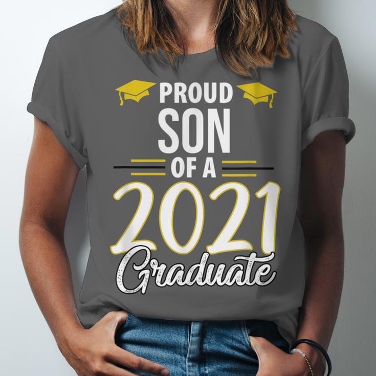 Proud Son Of A 2021 Graduate Graduation Clothes MBA PhD Unisex Jersey T-Shirt