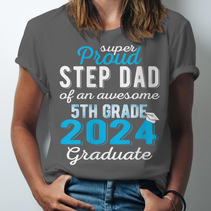 Proud Step Dad Of 5th Grade Graduate 2024 Family Graduation Unisex Jersey T-Shirt