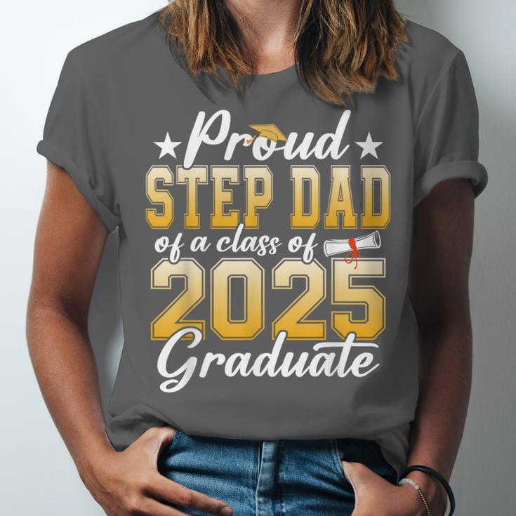 Proud Step Dad Of A Class Of 2025 Graduate Senior Graduation Unisex Jersey T-Shirt