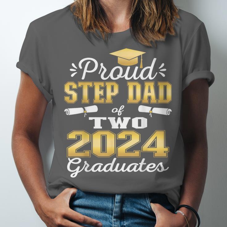 Proud Step Dad Of Two 2024 Graduate Class 2024 Graduation Unisex Jersey T-Shirt