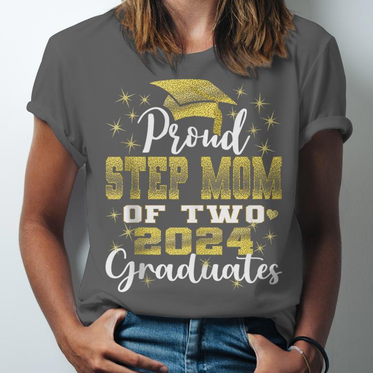 Proud Step Mom Of Two 2024 Graduate Class 2024 Graduation Unisex Jersey T-Shirt