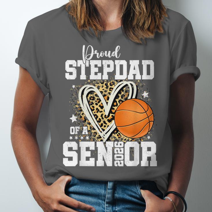 Proud Stepdad Of A 2026 Senior Basketball Graduation Leopard Unisex Jersey T-Shirt