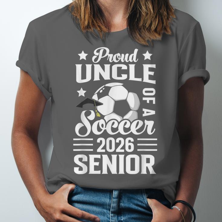 Proud Uncle Of a Soccer Senior 2026 Graduation Unisex Jersey T-Shirt