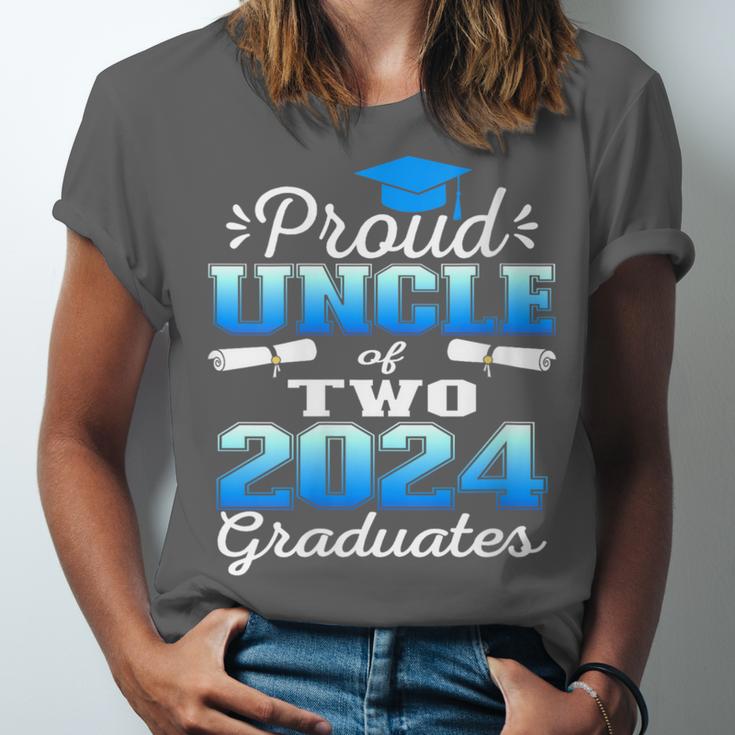 Proud Uncle Of Two 2024 Graduate Class 2024 Graduation Unisex Jersey T-Shirt