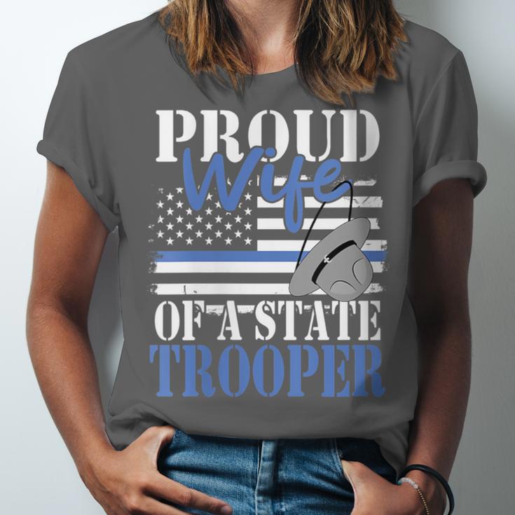 Proud Wife Of a State Trooper Police Officer Graduation Unisex Jersey T-Shirt